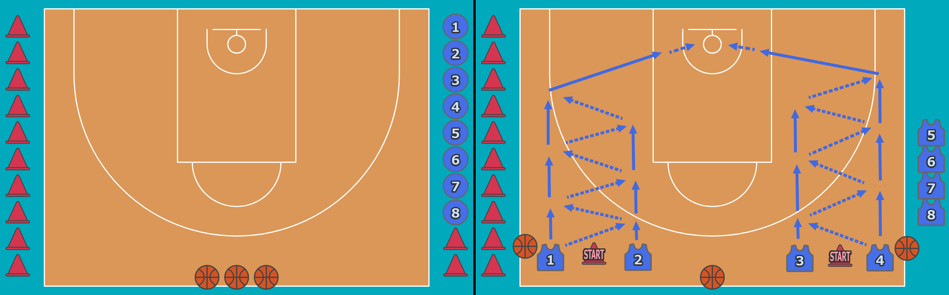 バスケ3x3作戦ボード (練習メニュー版)